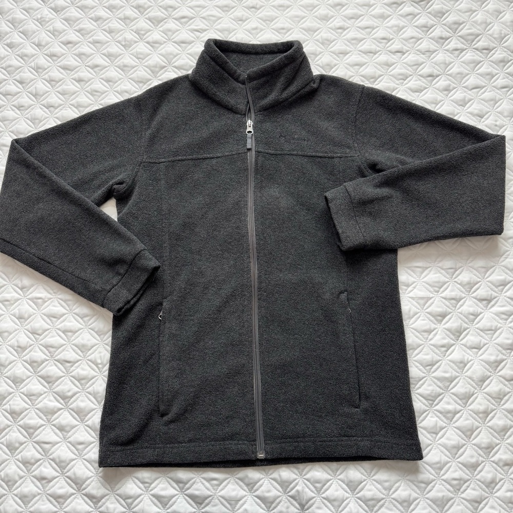 Columbia Benton Springs Full Zip Fleece Jacket Charcoal Gray Size L 14-16